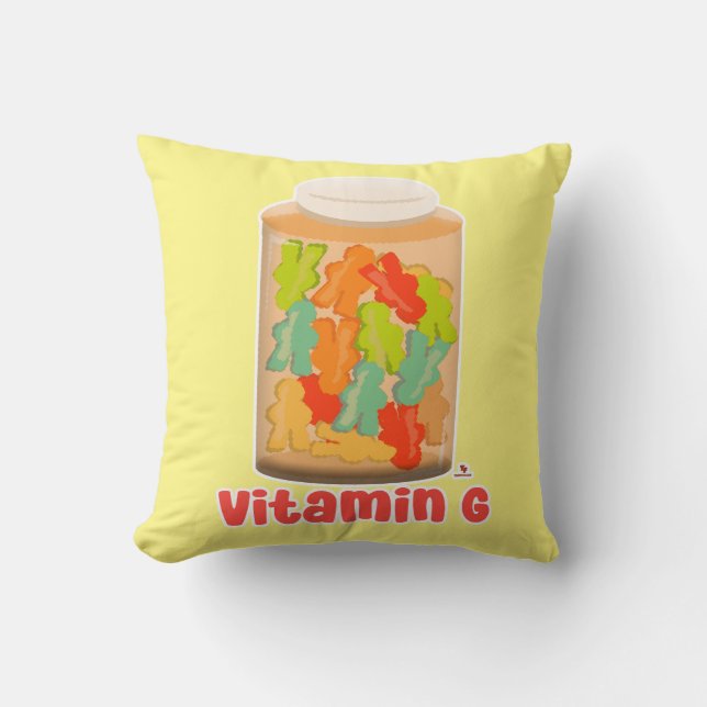 Vitamin G Meeple Board Game Gummy Art Roligt Kudde (Framsida)