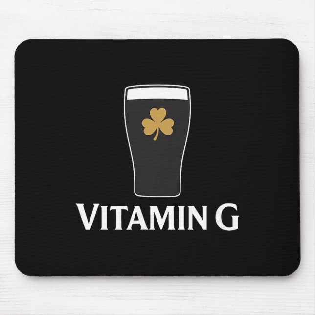 Vitamin G Stout Öl Irländsk Drickande Shamrock St  Musmatta (Framsidan)
