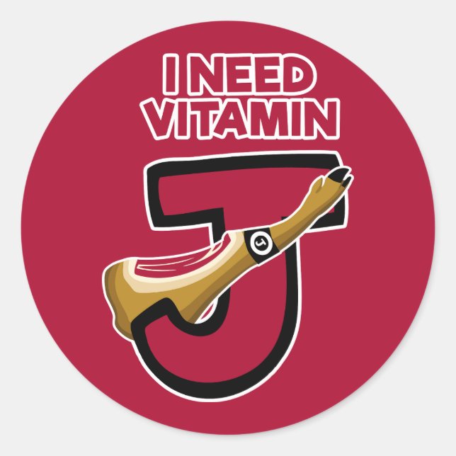 Vitamin J Runt Klistermärke (Framsida)