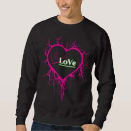 Vitamin Love Brand Rosa Hjärtformad Tröja  Lång Ärmad Tröja