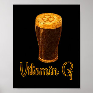 Vitamin Öl Lucky Shamrock Rolig Patrick's Day Mig Poster