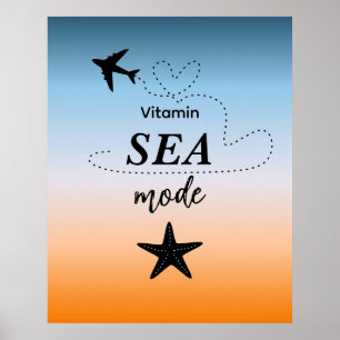Vitamin Sea Mode Orange Sommar Färg Väggkonst