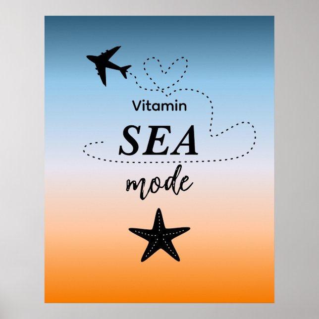 Vitamin Sea Mode Orange Sommar Färg Väggkonst (Framsidan)