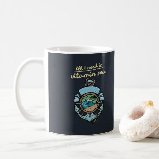 Vitamin Sea Naustisk Ankarvåg Citat Strand Ocean Kaffemugg