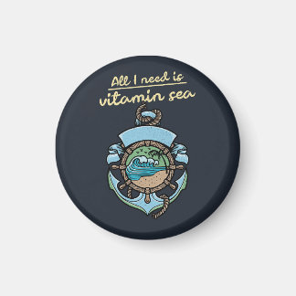 Vitamin Sea Naustisk Ankarvåg Citat Strand Ocean Magnet