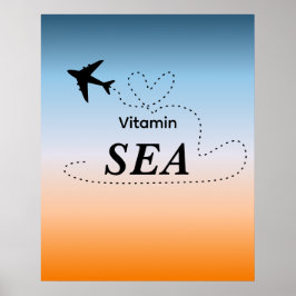 Vitamin Sea Orange Sommar Färg Väggkonst