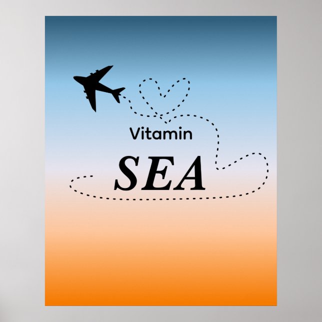 Vitamin Sea Orange Sommar Färg Väggkonst (Framsidan)