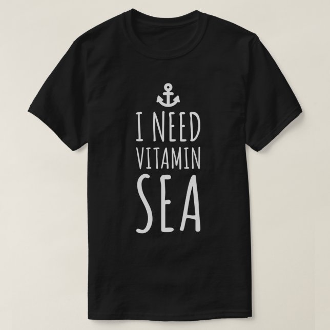 Vitamin Sea Plain Travel Quote T Shirt (Design framsida)