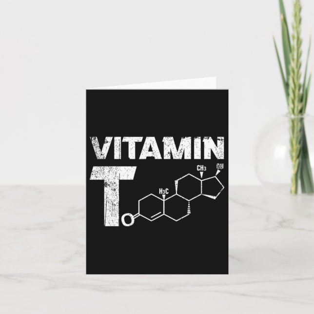 Vitamin T Testosteron Bodybuilding Gym Fitness Tra Kort (Framsida)