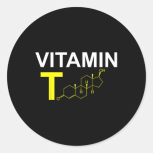 Vitamin T Testosteron Bodybuilding Vightlyftande Runt Klistermärke