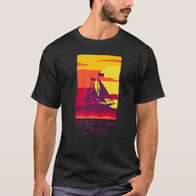 Vitaminsjön med segelbesättning t shirt (Framsida)
