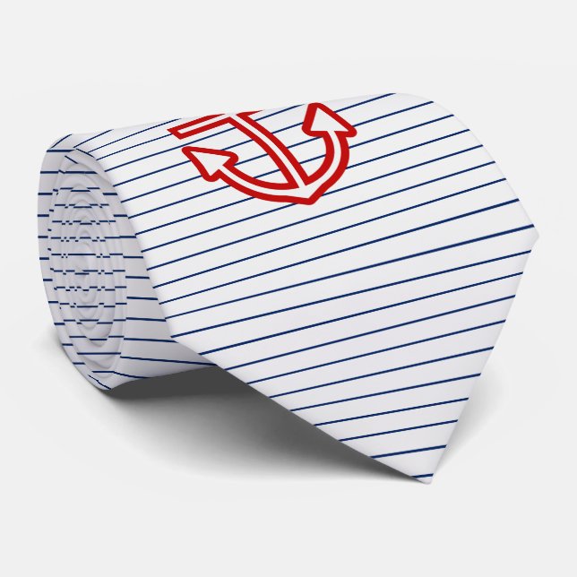 Vitankardesign för marinmarinflottan slips (Rullad)