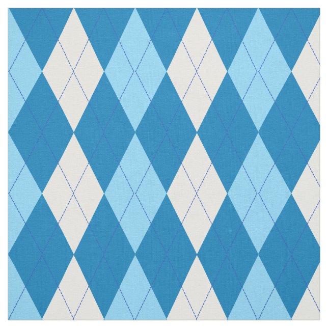 VitArgyle för kricka | Skyblue | mönster Tyg (Provkarta)