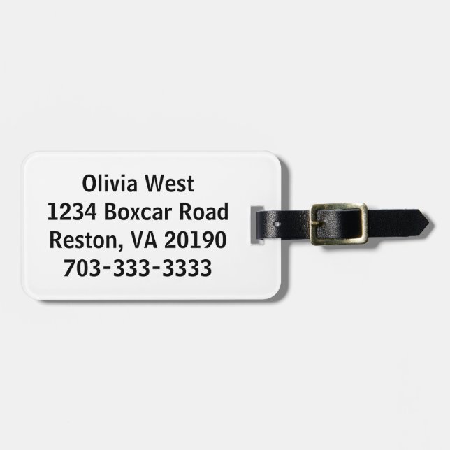 Vitbagage hänger lös märkren bagagebricka (Horisontell Framsida)