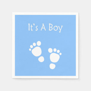 Vitbebisfot - det är en pojkebaby shower pappersservett