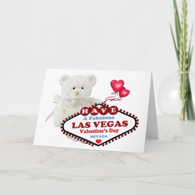 VitbjörnLas Vegas valentin kort för dag (Framsida)