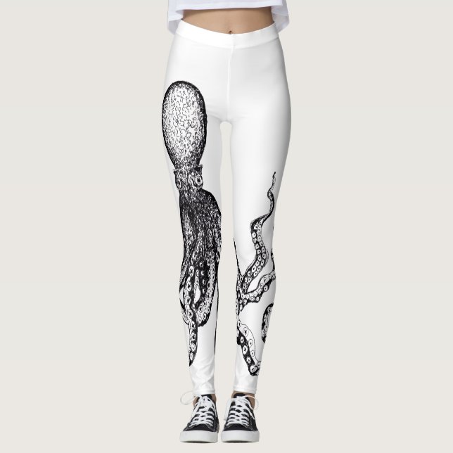 Vitbläckfiskdamasker Leggings (Framsida)