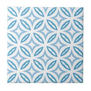 Vitblåfärgad bricka i Mönster keramik Tile Kakelplatta