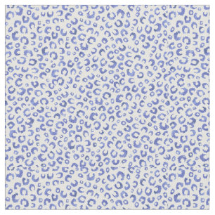 Vitblått Glitter leopard - djurtryck Tyg