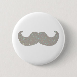 VitBling mustasch (grafiskt Fauxglitter) Knapp