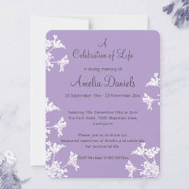 Vitblomma Firande i Life-annons Inbjudningar