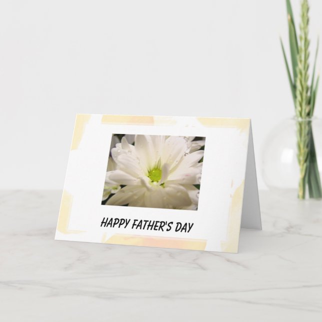 Vitblomma från lycklig fars dag daisy kort (Framsida)