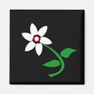 Vitblomma Magnet