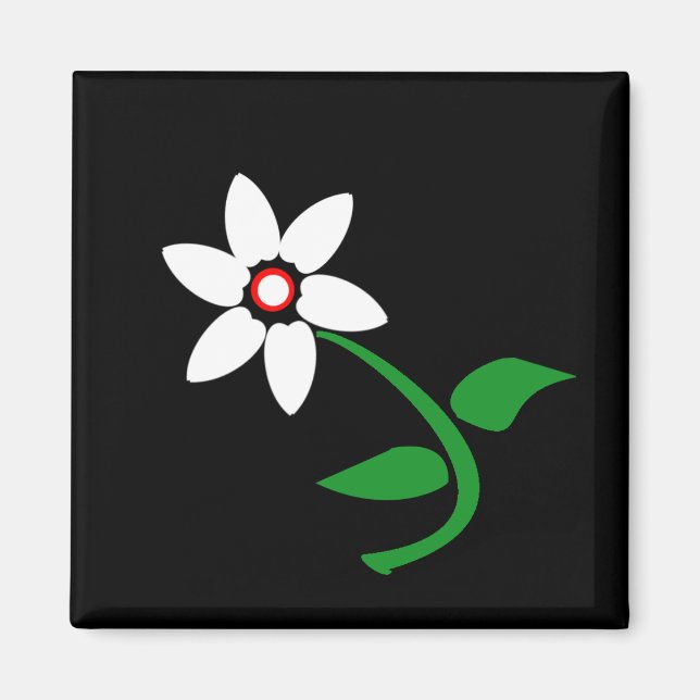 Vitblomma Magnet (Framsidan)