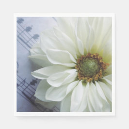 Vitblomma på musik pappersservett