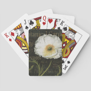 Vitblommar och löv casinokort