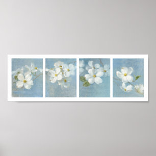 Vitblommarpanel Poster
