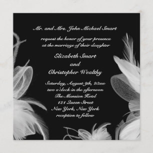 Vitblommiga bröllopsinbjudning inbjudningar