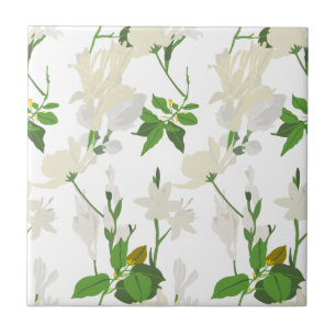 Vitblommor 1 kakelplatta