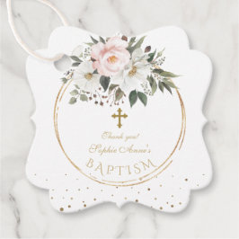  vitblommor Bloom Guld Kor-baptism Gåvor Etiketter