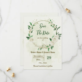 Vitblommor, botaniska bröllop spara datumet