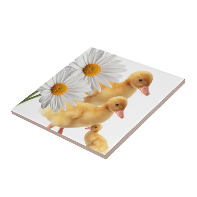 Vitblommor från Ceramic Tile Anka Kakelplatta (Sidan)