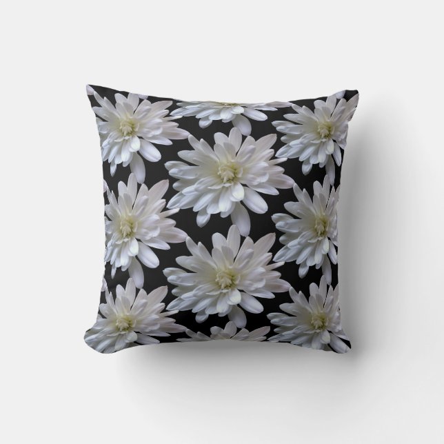 Vitblommor från daisy mönster kudde (Framsida)