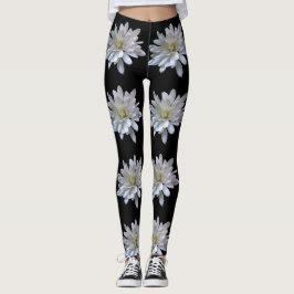 Vitblommor från daisy mönster leggings
