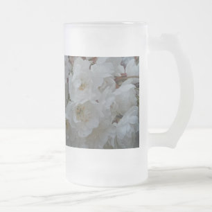 Vitblommor Frostat Ölglas