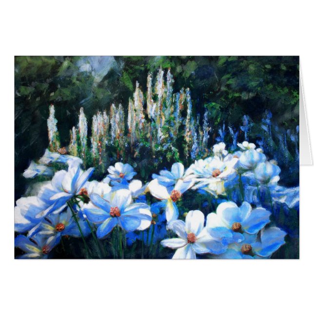 Vitblommor Hälsningskort (Framsidan Horizontal)