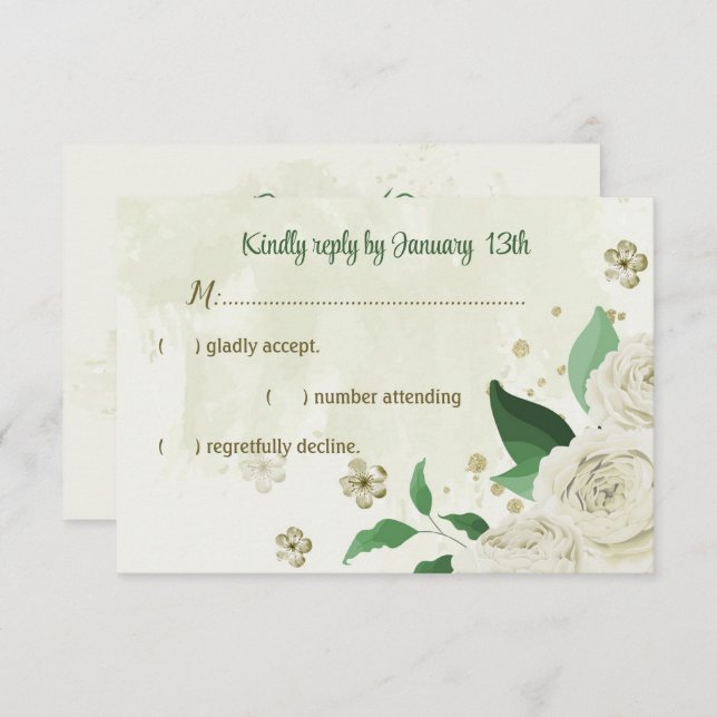 Vitblommor i Elfenbenskusten i bröllop OSA Kort (Fram/baksida)