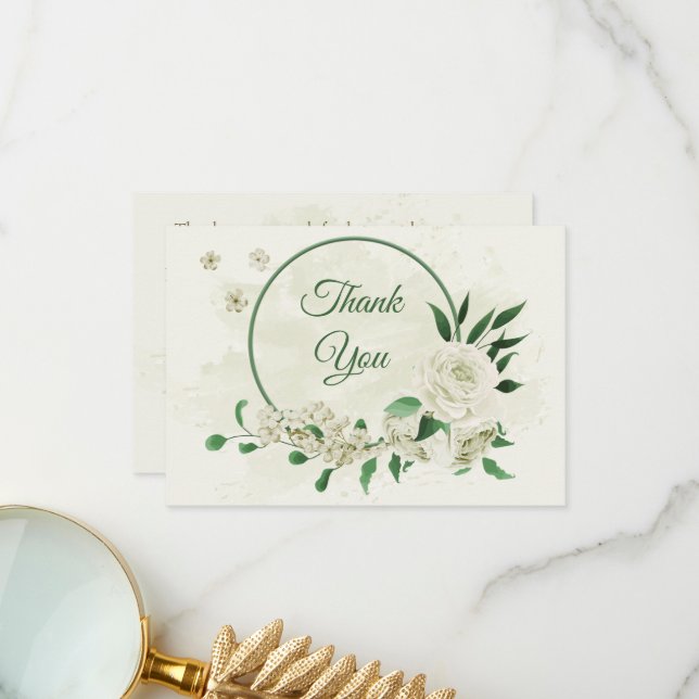 Vitblommor i Elfenbenskusten i bröllop Tack Kort (Fram/Back In Situ)