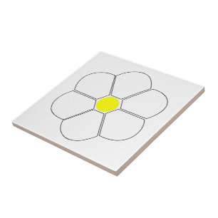 Vitblommor Kakelplatta