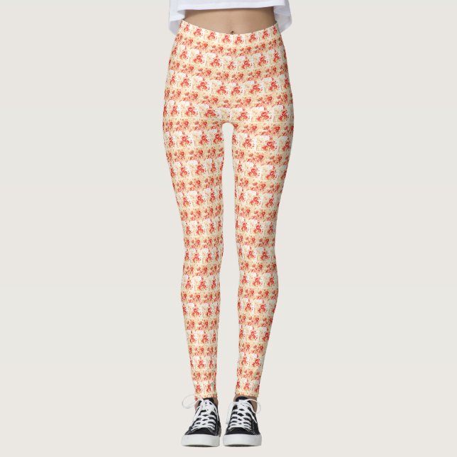 Vitblommor Leggings (Framsida)