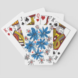 Vitblommor och blåvitblommor casinokort