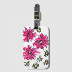 Vitblommor och viskblommor med Rosa Bagagebricka
