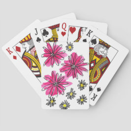 Vitblommor och viskblommor med Rosa Casinokort