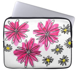 Vitblommor och viskblommor med Rosa Laptop Fodral