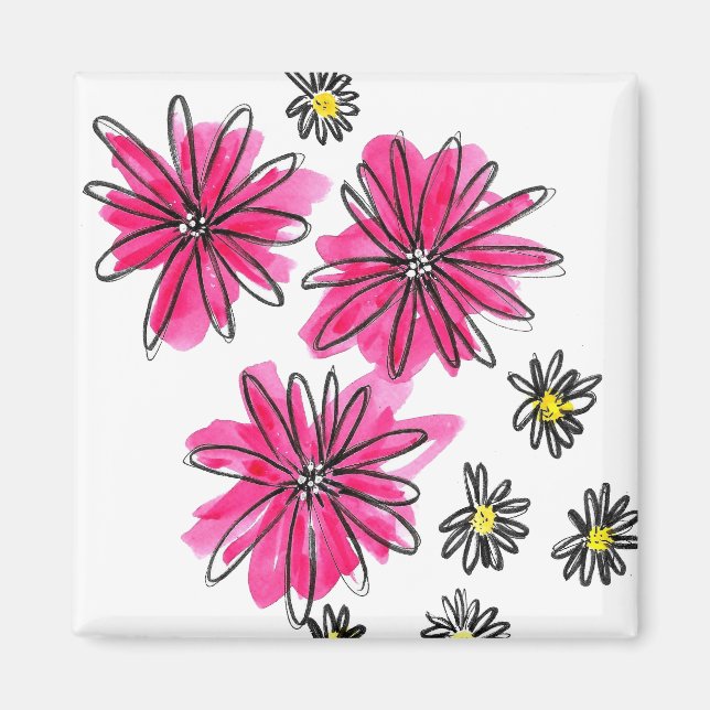 Vitblommor och viskblommor med Rosa Magnet (Framsidan)