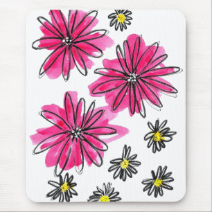 Vitblommor och viskblommor med Rosa Musmatta